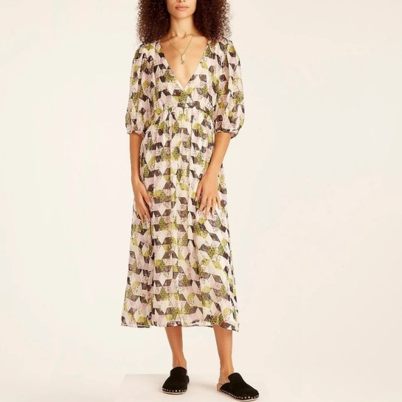 NEW J. Crew Lurex Metallic Chiffon Midi Dress NWT - Picture 13 of 13